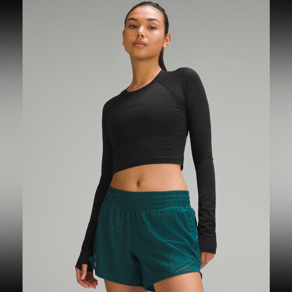 Lululemon Swiftly Tech Cropped Long Sleeve Shirt - 4 - Black